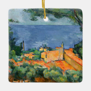 Paul Cezanne - L'Estaque with Red Roofs Ceramic Ornament