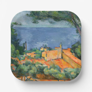 Paul Cezanne - L'Estaque with Red Roofs Paper Plate