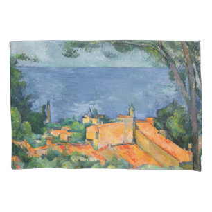 Paul Cezanne - L'Estaque with Red Roofs Pillowcase