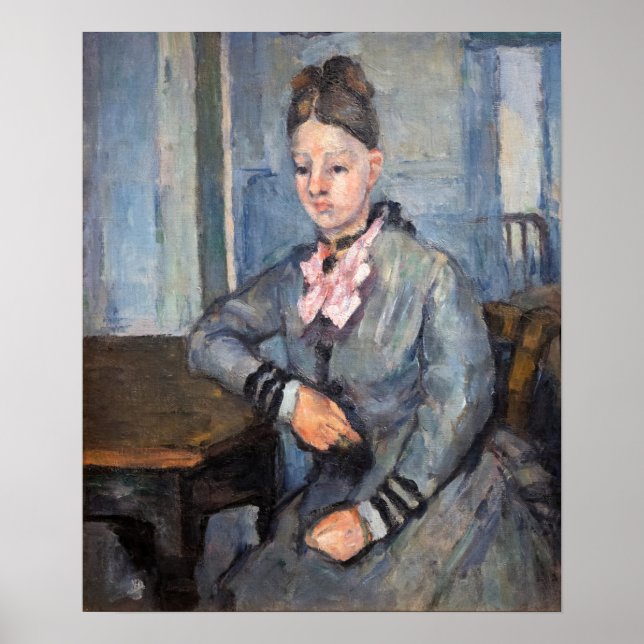 Paul Cezanne - Madame Cezanne Leaning on a Table Poster (Front)