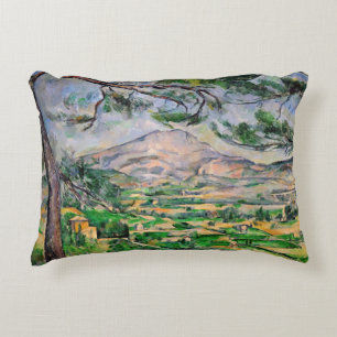 Paul Cezanne - Mont Sainte-Victoire and Large Pine Accent Pillow