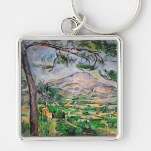Paul Cezanne - Mont Sainte-Victoire and Large Pine Keychain