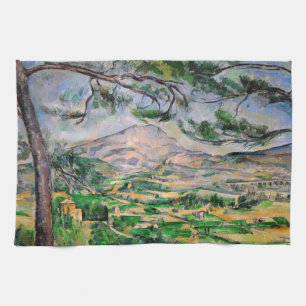 Paul Cezanne - Mont Sainte-Victoire and Large Pine Kitchen Towel