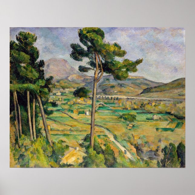 Paul Cezanne - Mont Sainte-Victoire and Viaduct Poster (Front)