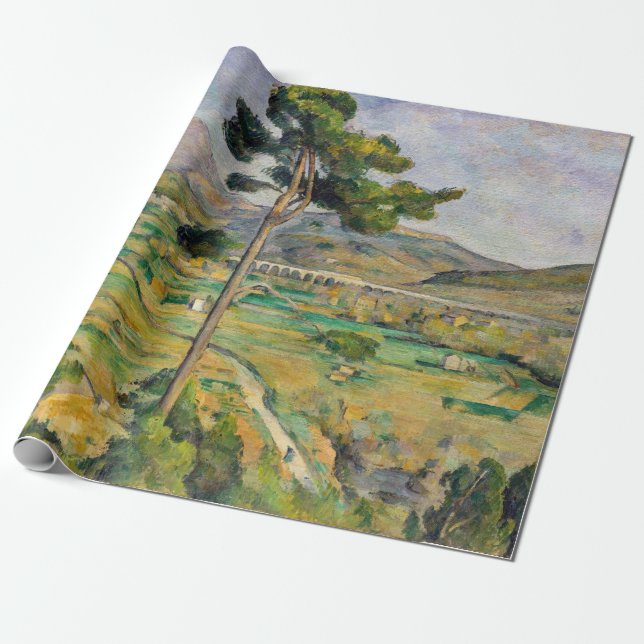 Paul Cezanne - Mont Sainte-Victoire and Viaduct Wrapping Paper (Unrolled)