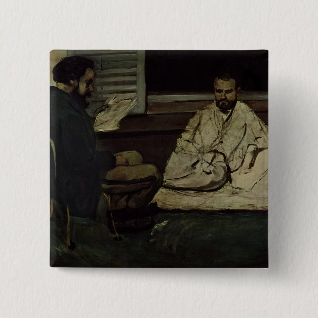 Paul Cezanne | Paul Alexis  Reading a Manuscript 2 Inch Square Button (Front)