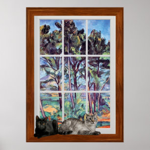 Paul Cezanne - Pines And Aqueduct 3D Window Frame Poster