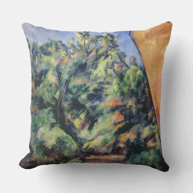 Paul Cezanne | Red rock, c.1895 (oil on canvas) Throw Pillow (Front)