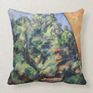 Paul Cezanne Red rock, c.1895 (oil on canvas) Throw Pillow