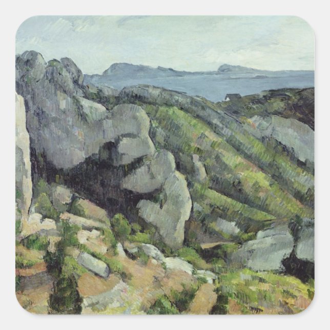 Paul Cezanne | Rocks at L'Estaque, 1879-82 Square Sticker (Front)