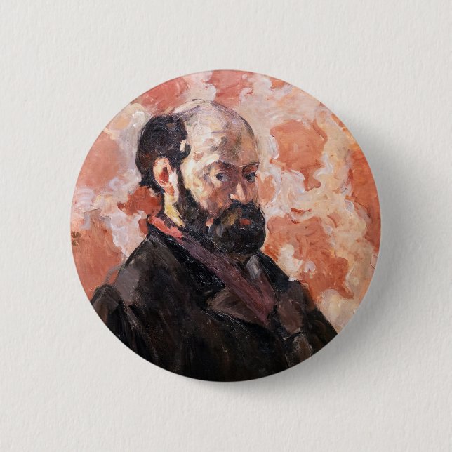 Paul Cezanne - Self-portrait with pink background 2 Inch Round Button (Front)