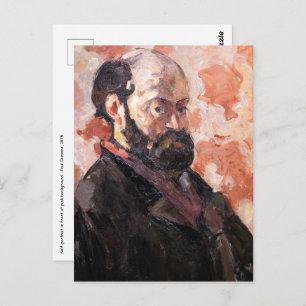Paul Cezanne - Self-portrait with pink background Postcard