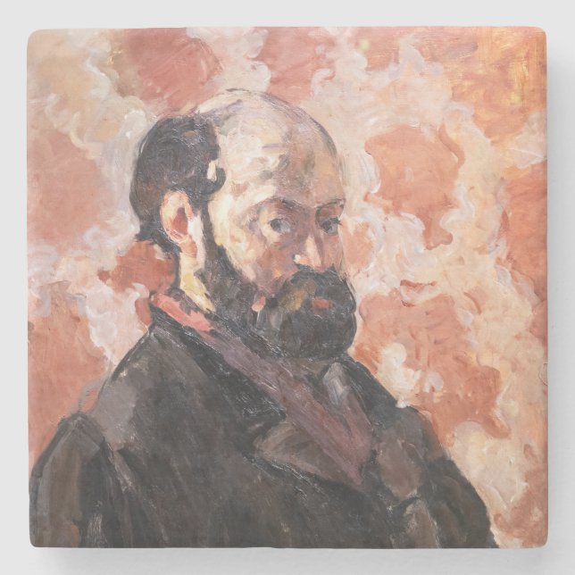Paul Cezanne - Self-portrait with pink background Stone Coaster (Front)