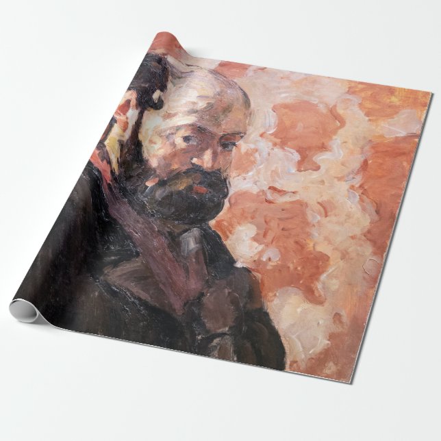 Paul Cezanne - Self-portrait with pink background Wrapping Paper (Unrolled)