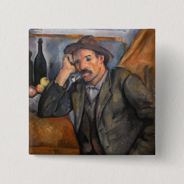 Paul Cezanne - Smoker 2 Inch Square Button (Front)