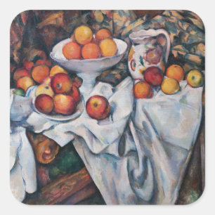 Paul Cezanne - Still Life, Apples and Oranges Square Sticker