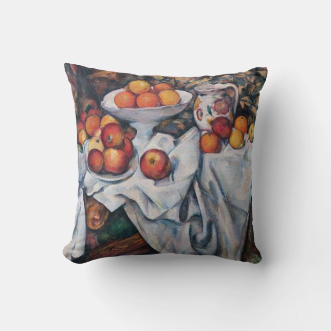 Paul Cezanne - Still Life, Apples and Oranges Throw Pillow (Front)