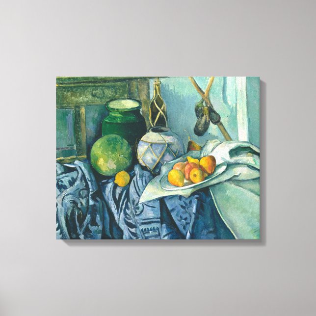 Paul Cezanne Still Life Apples and Primroses Canvas Print (Front)