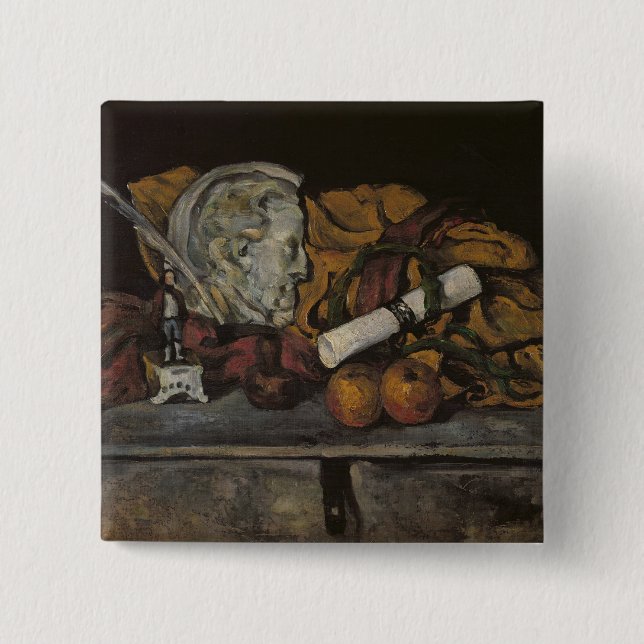 Paul Cezanne | Still Life of the Artist's Accessor 2 Inch Square Button (Front)