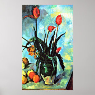Paul Cezanne - Still life vase with tulips Poster