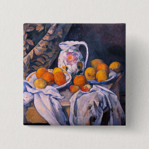 Paul Cezanne - Still Life with a Curtain 2 Inch Square Button
