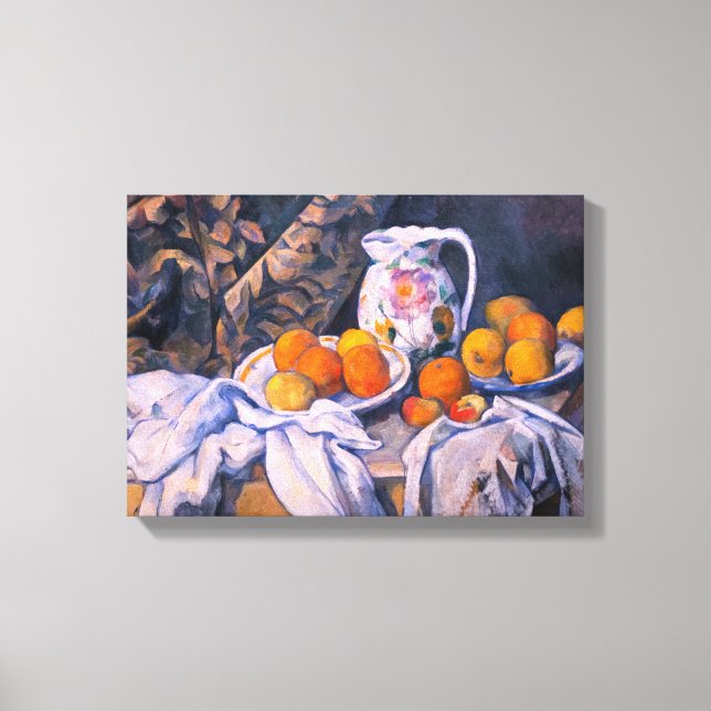 Paul Cezanne - Still Life with a Curtain Canvas Print (Front)
