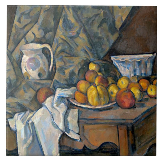 Paul Cezanne | Still Life with Apples and Peaches, Tile (Front)