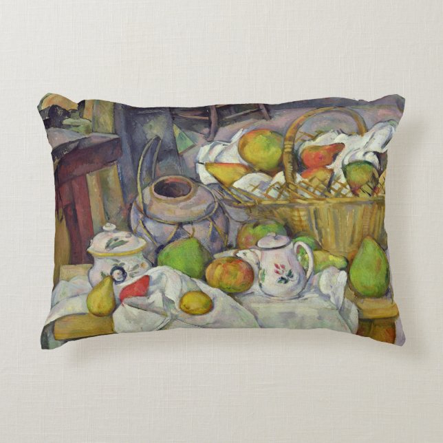 Paul Cezanne | Still life with basket, 1888-90 Decorative Pillow (Front)