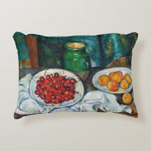 Paul Cezanne - Still Life with Cherries and Peachs Accent Pillow