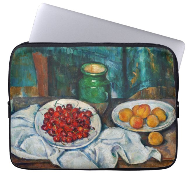 Paul Cezanne - Still Life with Cherries and Peachs Laptop Sleeve (Front)