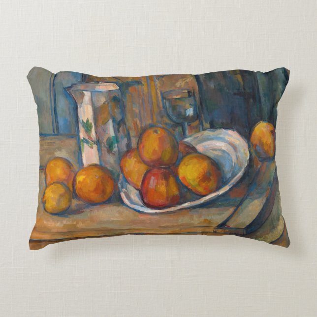 Paul Cezanne - Still Life with Milk Jug and Fruits Accent Pillow (Front)