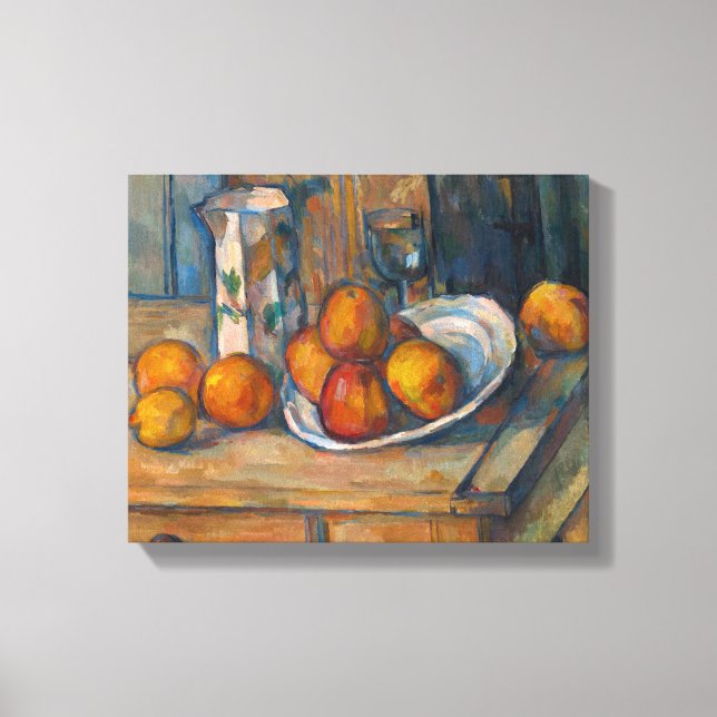 Paul Cezanne - Still Life with Milk Jug and Fruits Canvas Print (Front)