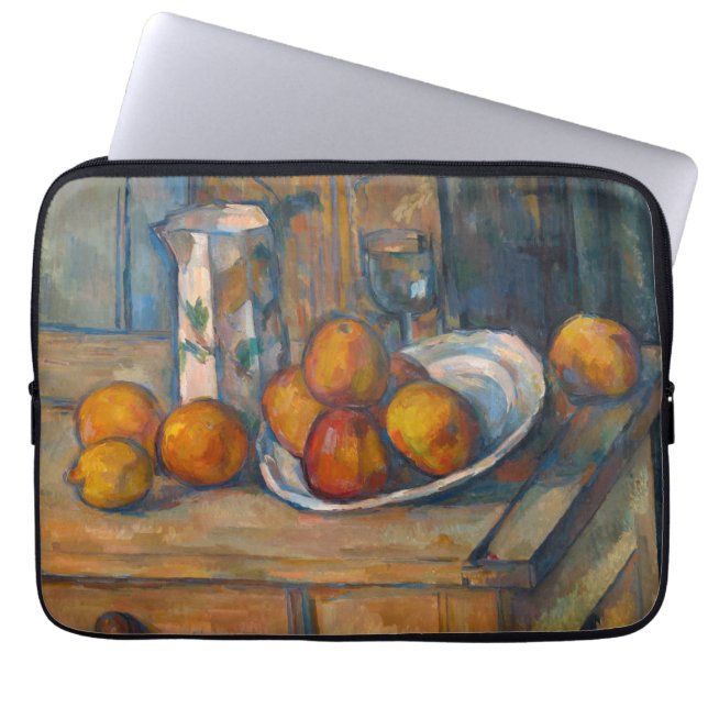 Paul Cezanne - Still Life with Milk Jug and Fruits Laptop Sleeve (Front)