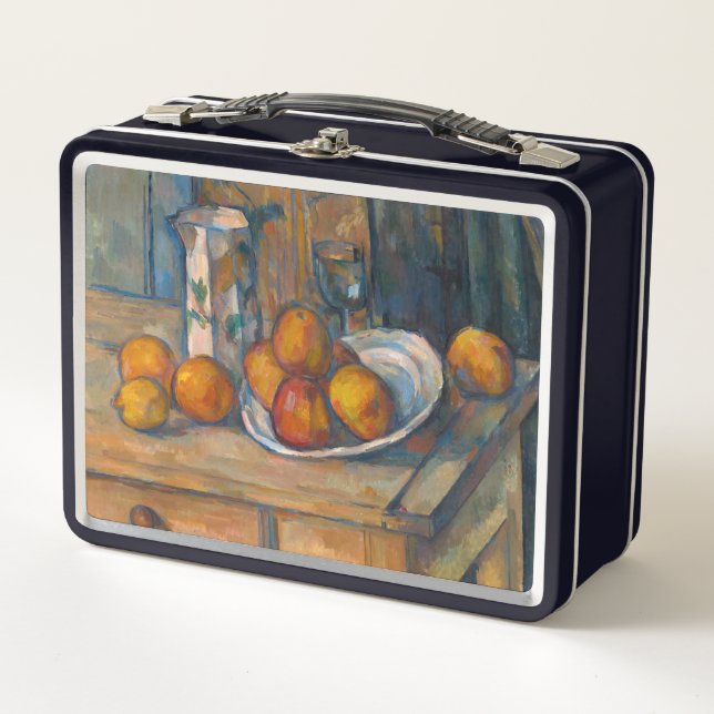Paul Cezanne - Still Life with Milk Jug and Fruits Metal Lunch Box (Front)