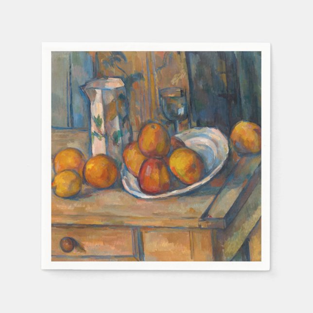Paul Cezanne - Still Life with Milk Jug and Fruits Napkin (Front)