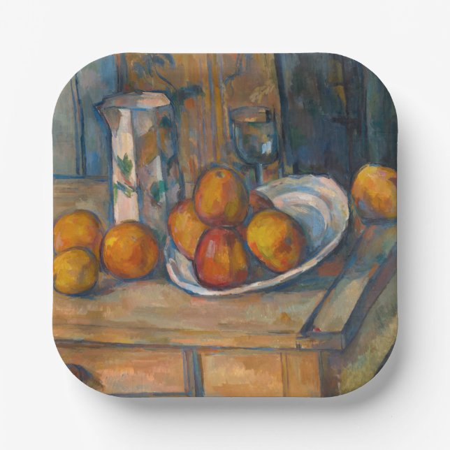 Paul Cezanne - Still Life with Milk Jug and Fruits Paper Plate (Front)