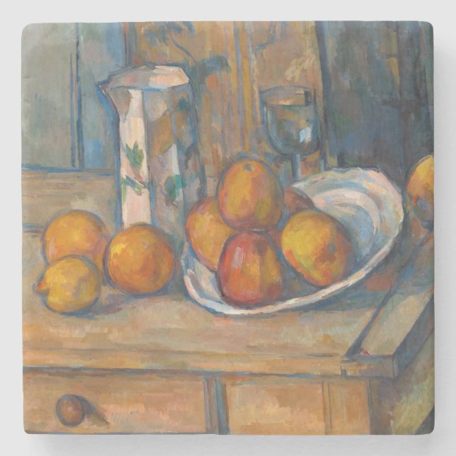 Paul Cezanne - Still Life with Milk Jug and Fruits Stone Coaster (Front)