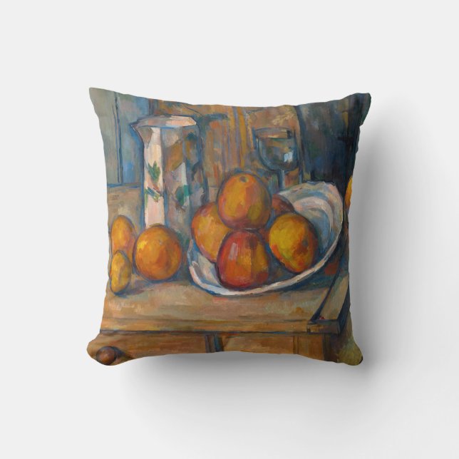Paul Cezanne - Still Life with Milk Jug and Fruits Throw Pillow (Front)