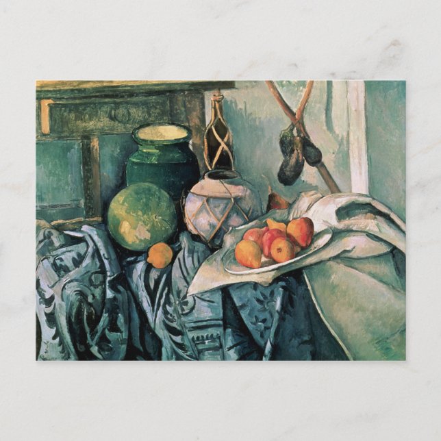 Paul Cezanne | Still Life with Pitcher and Aubergi Postcard (Front)