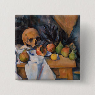 Paul Cezanne - Still Life with Skull 2 Inch Square Button