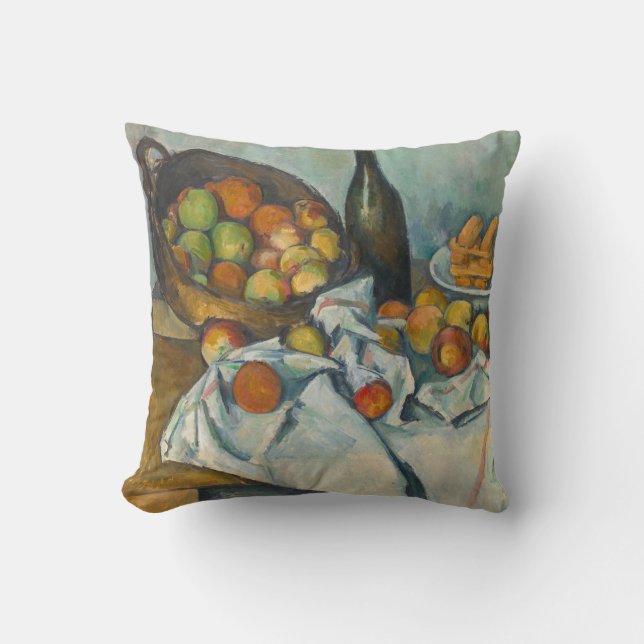 Paul Cezanne - The Basket of Apples Throw Pillow (Front)
