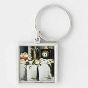 Paul Cezanne The Black Marble Clock, c.1870 Keychain