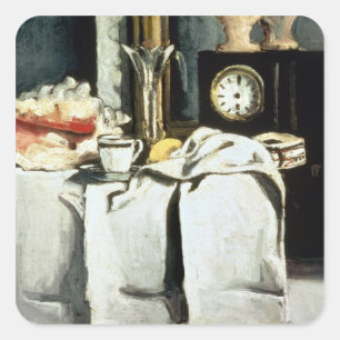 Paul Cezanne   The Black Marble Clock, c.1870 Square Sticker