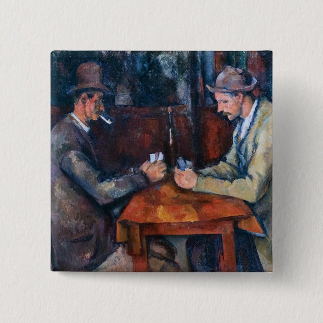 Paul Cezanne - The Card Players 2 Inch Square Button (Front)