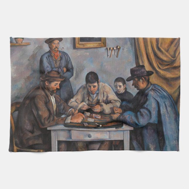 Paul Cezanne - The Card Players Kitchen Towel (Horizontal)