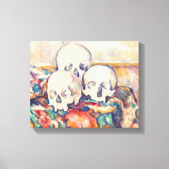 Paul Cezanne - The Three Skull Watercolor Canvas Print (Front)