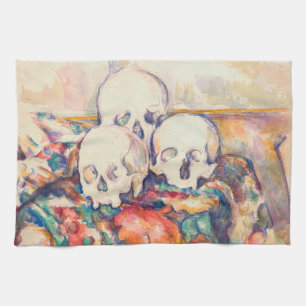 Paul Cezanne - The Three Skull Watercolor Kitchen Towel