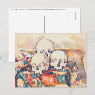 Paul Cezanne - The Three Skull Watercolor Postcard