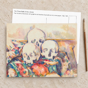 Paul Cezanne - The Three Skull Watercolor Postcard