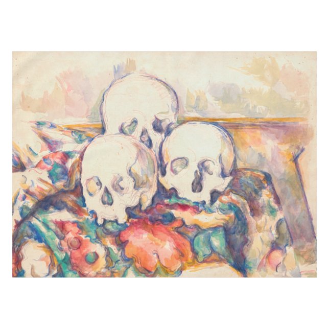 Paul Cezanne - The Three Skull Watercolor Tablecloth (Front (Horizontal))